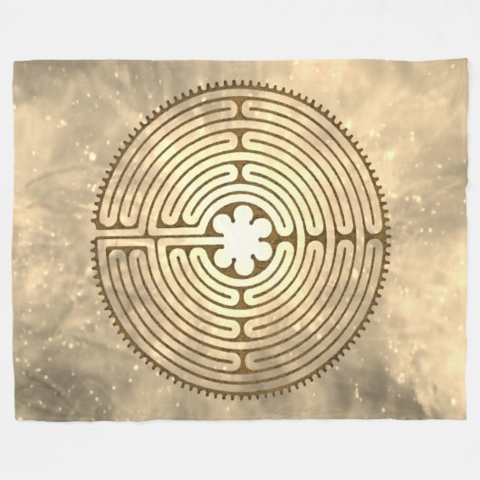 Chartres Labyrinth - Spiritueel symbool Antiek 1 Fleece Deken (Voorkant (Horizontaal))