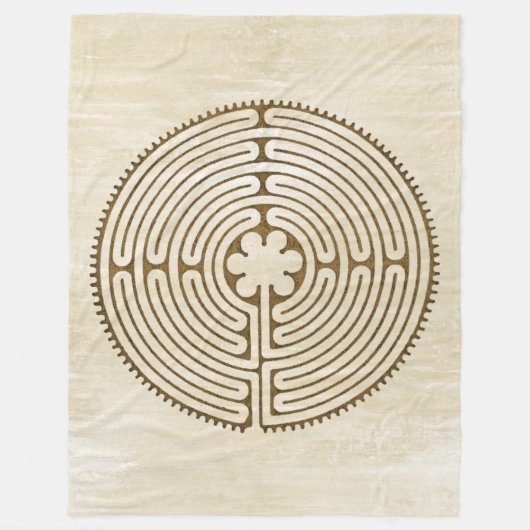 Chartres Labyrinth - Spiritueel symbool Antiek 1 Fleece Deken (Voorkant)