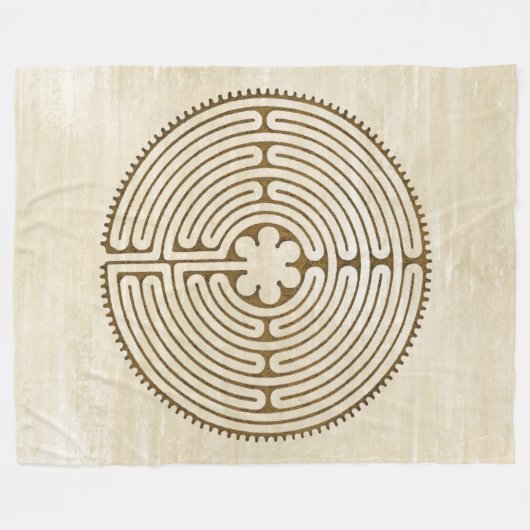 Chartres Labyrinth - Spiritueel symbool Antiek 1 Fleece Deken (Voorkant (Horizontaal))
