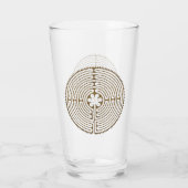Chartres Labyrinth - Spiritueel symbool Antiek 1 Glas (Achterkant)