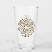 Chartres Labyrinth - Spiritueel symbool Antiek 1 Glas (Voorkant)