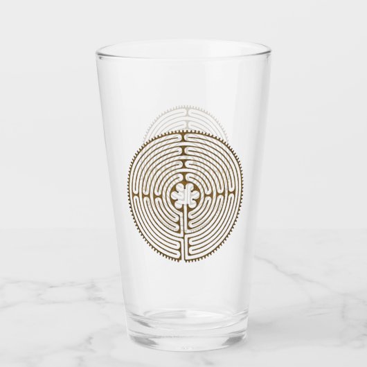 Chartres Labyrinth - Spiritueel symbool Antiek 1 Glas (Voorkant)