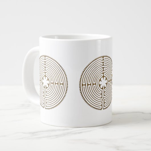 Chartres Labyrinth - Spiritueel symbool Antiek 1 Grote Koffiekop (Links)