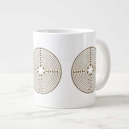 Chartres Labyrinth - Spiritueel symbool Antiek 1 Grote Koffiekop (Voorkant rechts)