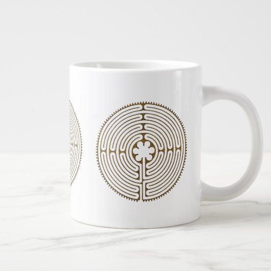 Chartres Labyrinth - Spiritueel symbool Antiek 1 Grote Koffiekop (Rechts)