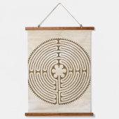 Chartres Labyrinth - Spiritueel symbool Antiek 1 Hangend Wandkleed (Voorkant)