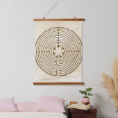 Chartres Labyrinth - Spiritueel symbool Antiek 1 Hangend Wandkleed (Slaapkamer)