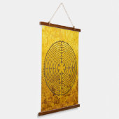 Chartres Labyrinth - Spiritueel symbool Antiek 1 Hangend Wandkleed (Gebogen)