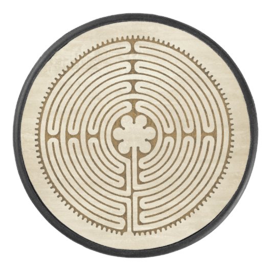 Chartres Labyrinth - Spiritueel symbool Antiek 1 Hockey Puck (Voorkant)