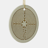 Chartres Labyrinth - Spiritueel symbool Antiek 1 Keramisch Ornament (Rechts)