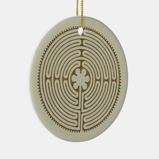 Chartres Labyrinth - Spiritueel symbool Antiek 1 Keramisch Ornament (Rechts)