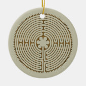 Chartres Labyrinth - Spiritueel symbool Antiek 1 Keramisch Ornament (Voorkant)