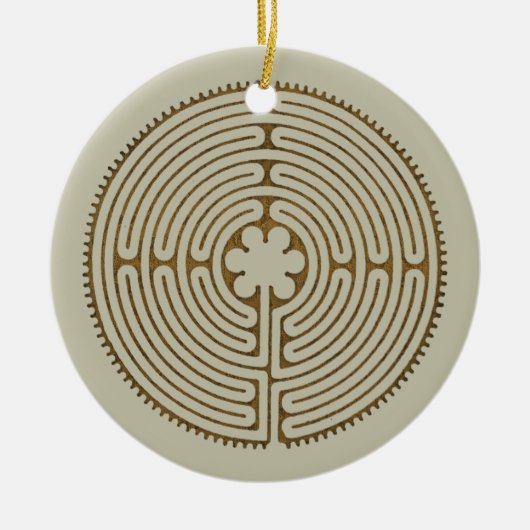 Chartres Labyrinth - Spiritueel symbool Antiek 1 Keramisch Ornament (Voorkant)