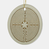 Chartres Labyrinth - Spiritueel symbool Antiek 1 Keramisch Ornament (Links)