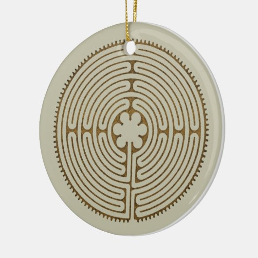 Chartres Labyrinth - Spiritueel symbool Antiek 1 Keramisch Ornament (Links)