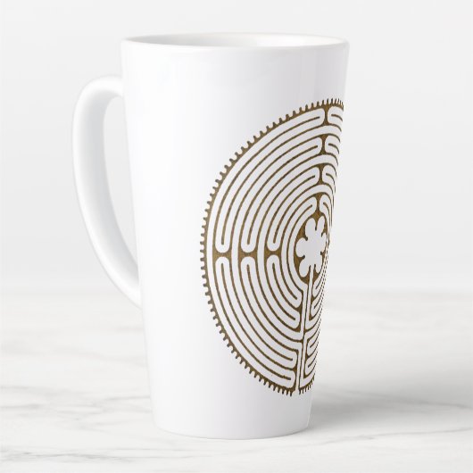 Chartres Labyrinth - Spiritueel symbool Antiek 1 Latte Mok (Linkerhoek)
