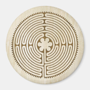Chartres Labyrinth - Spiritueel symbool Antiek 1 Magneet