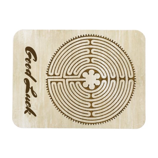 Chartres Labyrinth - Spiritueel symbool Antiek 1 Magneet (Horizontaal)