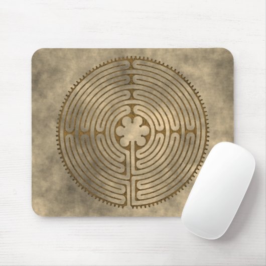 Chartres Labyrinth - Spiritueel symbool Antiek 1 Muismat (Met muis)
