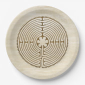 Chartres Labyrinth - Spiritueel symbool Antiek 1 Papieren Bordje (Voorkant)