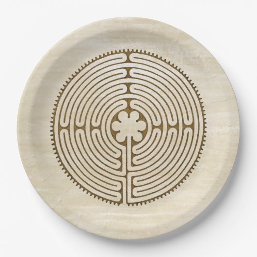 Chartres Labyrinth - Spiritueel symbool Antiek 1 Papieren Bordje (Voorkant)