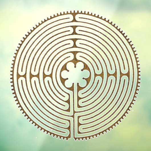 Chartres Labyrinth - Spiritueel symbool Antiek 1 Raamsticker (Vel 3)