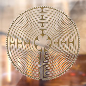 Chartres Labyrinth - Spiritueel symbool Antiek 1 Raamsticker (Vel 2)