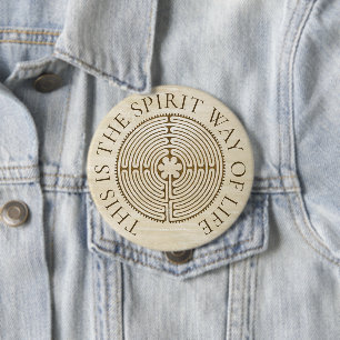 Chartres Labyrinth - Spiritueel symbool Antiek 1 Ronde Button 4,0 Cm