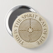 Chartres Labyrinth - Spiritueel symbool Antiek 1 Ronde Button 4,0 Cm (Voorkant /achterkant)