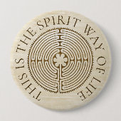 Chartres Labyrinth - Spiritueel symbool Antiek 1 Ronde Button 4,0 Cm (Voorkant)