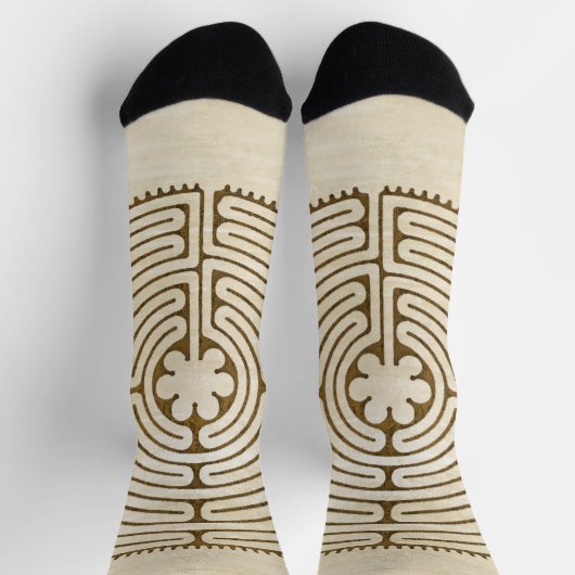 Chartres Labyrinth - Spiritueel symbool Antiek 1 Sokken (Top)