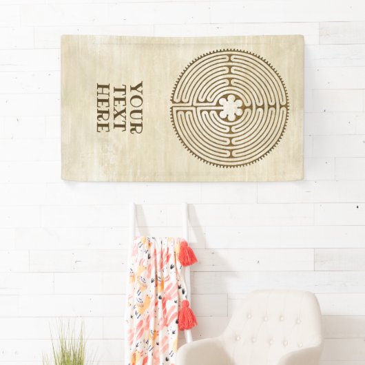 Chartres Labyrinth - Spiritueel symbool Antiek 1 Spandoek (Insitu)