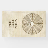 Chartres Labyrinth - Spiritueel symbool Antiek 1 Spandoek (Horizontaal)