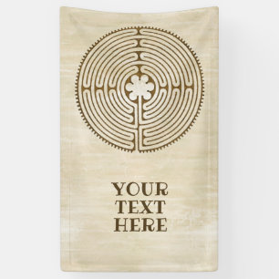 Chartres Labyrinth - Spiritueel symbool Antiek 1 Spandoek