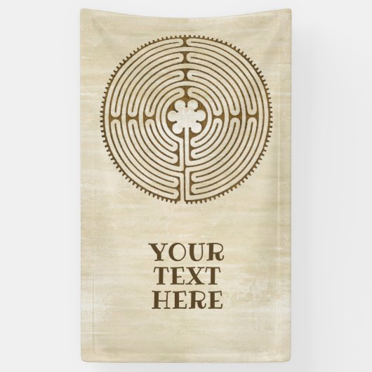 Chartres Labyrinth - Spiritueel symbool Antiek 1 Spandoek (Verticaal)