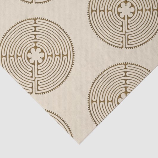 Chartres Labyrinth - Spiritueel symbool Antiek 1 Tissuepapier (Detail)