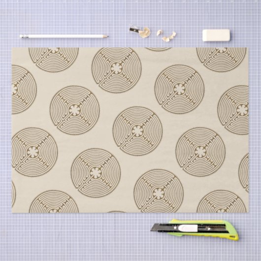 Chartres Labyrinth - Spiritueel symbool Antiek 1 Tissuepapier (Craft)