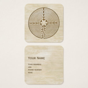 Chartres Labyrinth - Spiritueel symbool Antiek 1 Vierkante Visitekaartjes
