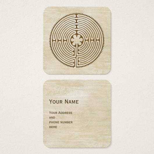 Chartres Labyrinth - Spiritueel symbool Antiek 1 Vierkante Visitekaartjes (Voorkant /achterkant)