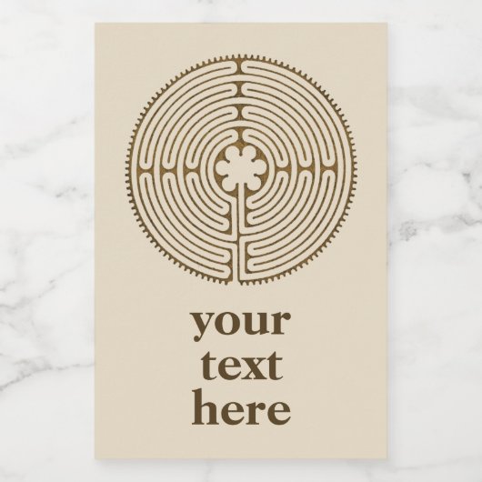 Chartres Labyrinth - Spiritueel symbool Antiek 1 Voedselcontainer Etiket (Enkel label)
