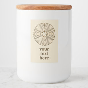 Chartres Labyrinth - Spiritueel symbool Antiek 1 Voedselcontainer Etiket