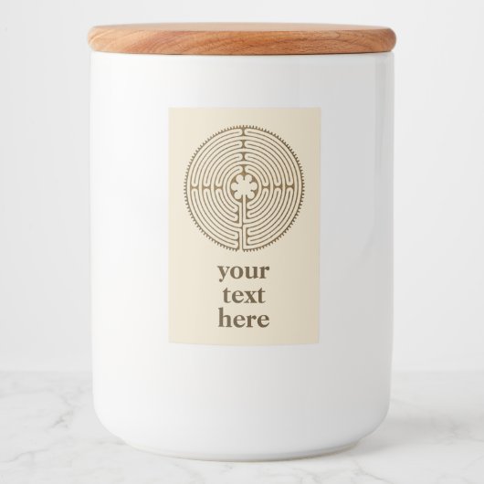 Chartres Labyrinth - Spiritueel symbool Antiek 1 Voedselcontainer Etiket (Voorkant)