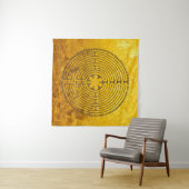 Chartres Labyrinth - Spiritueel symbool Antiek 1 Wandkleed (In Situ (horizontaal))