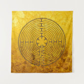 Chartres Labyrinth - Spiritueel symbool Antiek 1 Wandkleed (Voorkant)