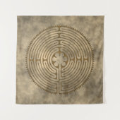 Chartres Labyrinth - Spiritueel symbool Antiek 1 Wandkleed (Voorkant)