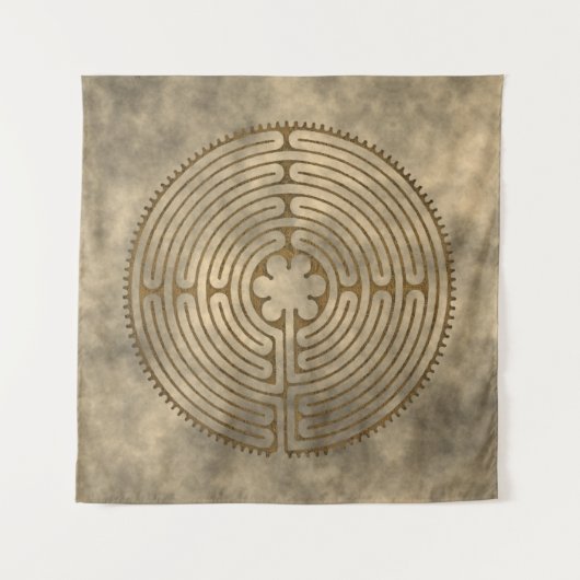 Chartres Labyrinth - Spiritueel symbool Antiek 1 Wandkleed (Voorkant)