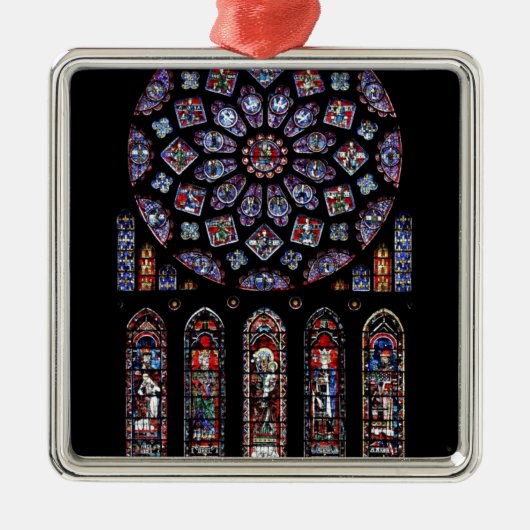 CHARTRES VI GLAS IN LOOD METALEN ORNAMENT (Voorkant)