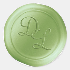 Chartreuse 2 Letter Monogram Wax Seal Stickers