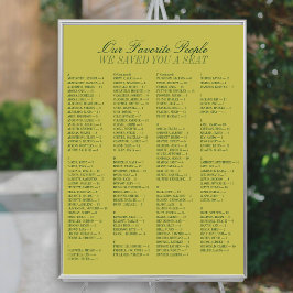 Chartreuse Alfabetische Trouw Stoelenkaart Poster