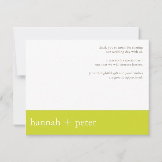 Chartreuse Banner: Thank You kaart (Voorkant)